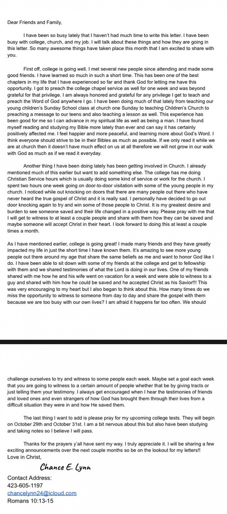 Prayer Letter September 2024